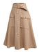 2PCS Leopard Lapel Romper & Khaki Skirt — vintage elegance for the modern woman