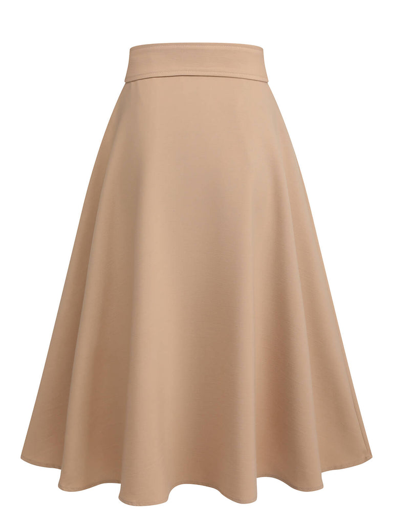 2PCS Leopard Lapel Romper & Khaki Skirt: timeless style reimagined