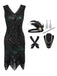 2PCS Top Seller Dark 1920s Dress & Accessories Set, classic 1920s style elegant retro fashion - Image 5
