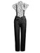 2PCS White Blouse Top & Suspender Pants: timeless style reimagined