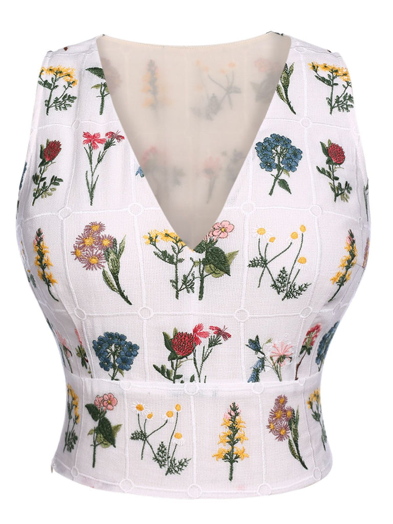 2PCS 1950s Embroidery Top Pockets | 1950s | vintage blouse, retro top