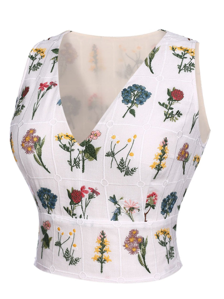 2PCS 1950s Embroidery Top Pockets | 1950s | vintage blouse, retro top