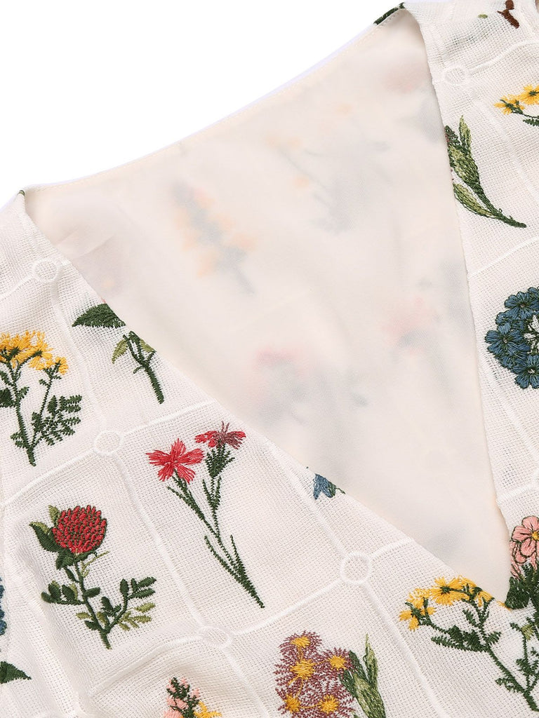 2PCS 1950s Embroidery Top Pockets | 1950s | vintage blouse, retro top