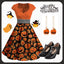 [Plus Size] Orange 1950s Costume Dress