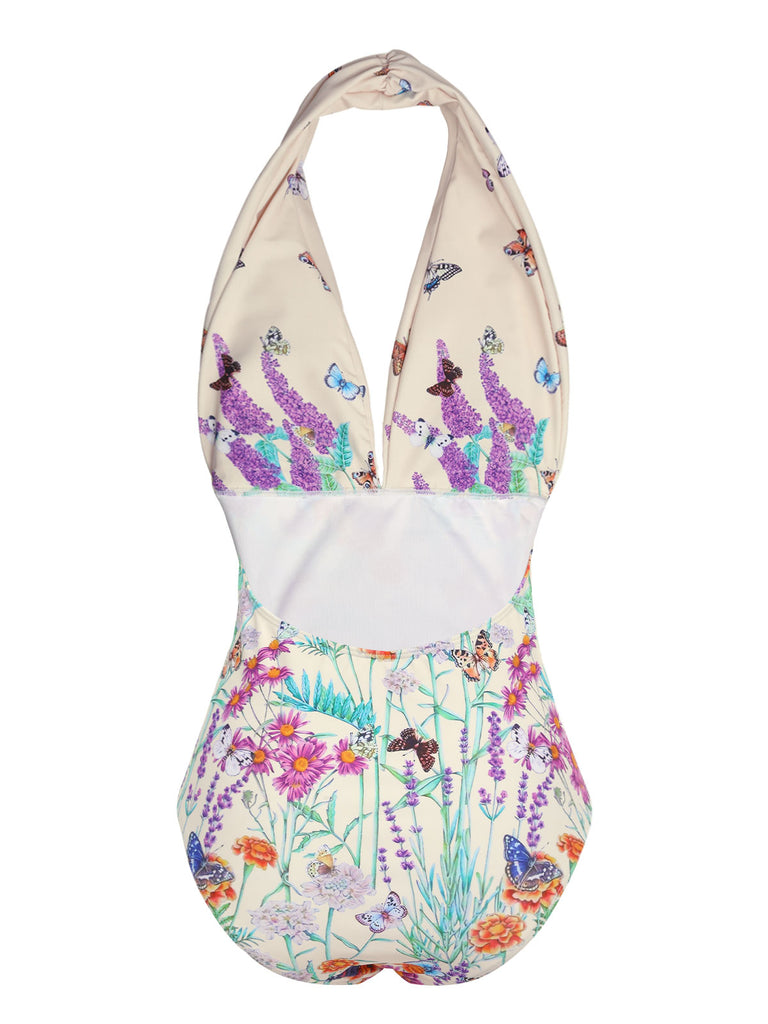 Butterfly Halter One-Piece Bikini Set
