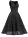 1950s Floral Lace Solid Swing Dress