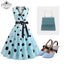 1950s Bow Polka Dot Swing Dress
