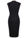 Black 1960s Patchwork Bodycon Dress