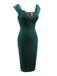 [Pre-Sale] Green 1960s Velvet Lace Patchwork Dress