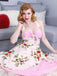 1950s Halter Floral Swing Dress