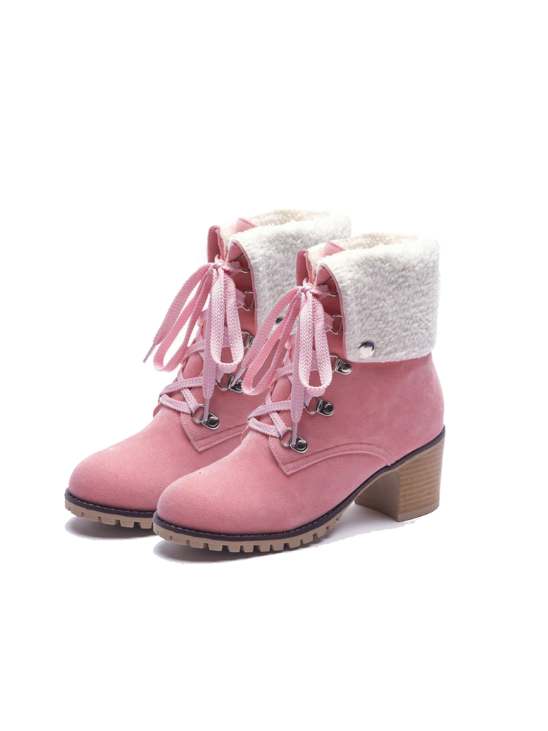 Retro Solid Lace-up Martin Boots