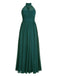 1950s Chiffon Sleeveless Solid Vintage Dress