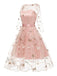 3/4 Sleeve 1950s Floral Embroidery Dress, classic 1950s style elegant retro fashion - Image 8
