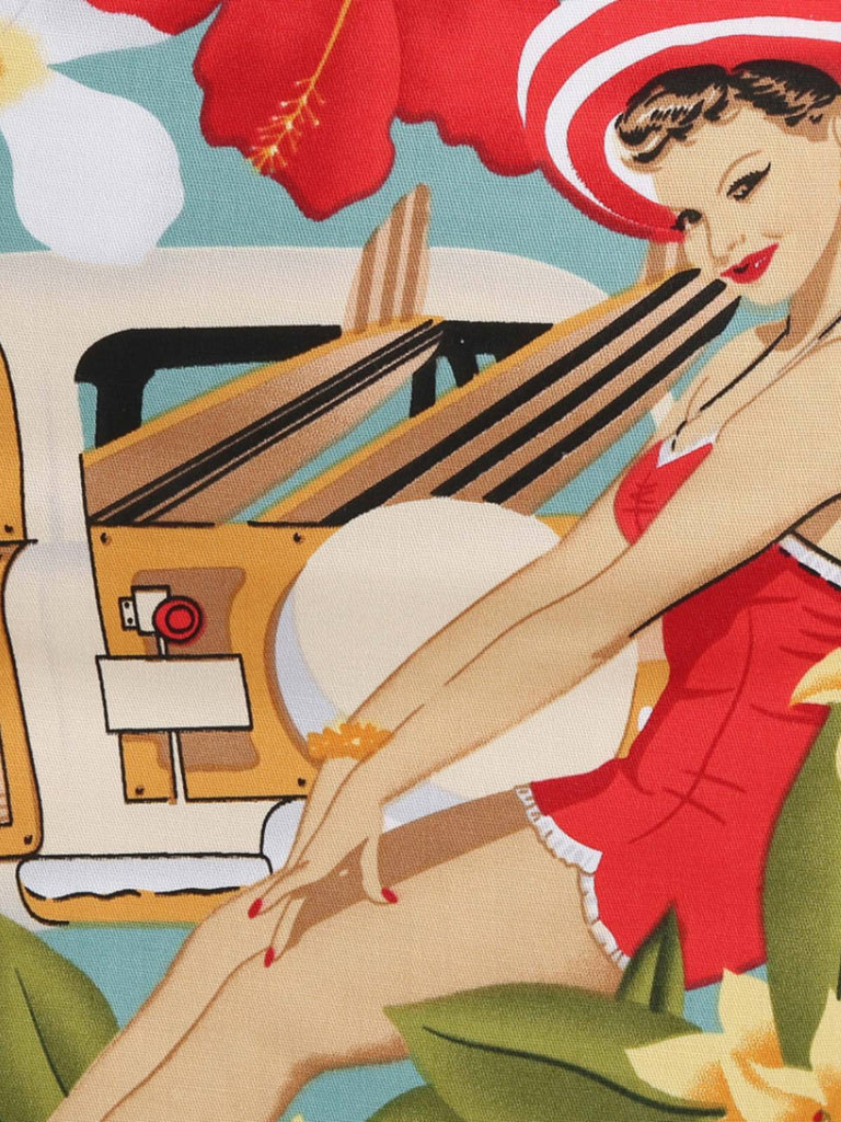 1960s Bikini Girls Vintage Pencil Dress