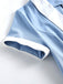 Blue 1950s Pocket Button Solid  Dress