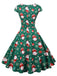 Green 1950s Christmas Polka Dot Dress