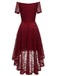 1950s Off-shoulder Floral Lace Dress