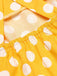 Yellow 1950s Polka Dot Strap Romper