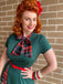 1950s Plaid Patchwork Bow Swing Dress