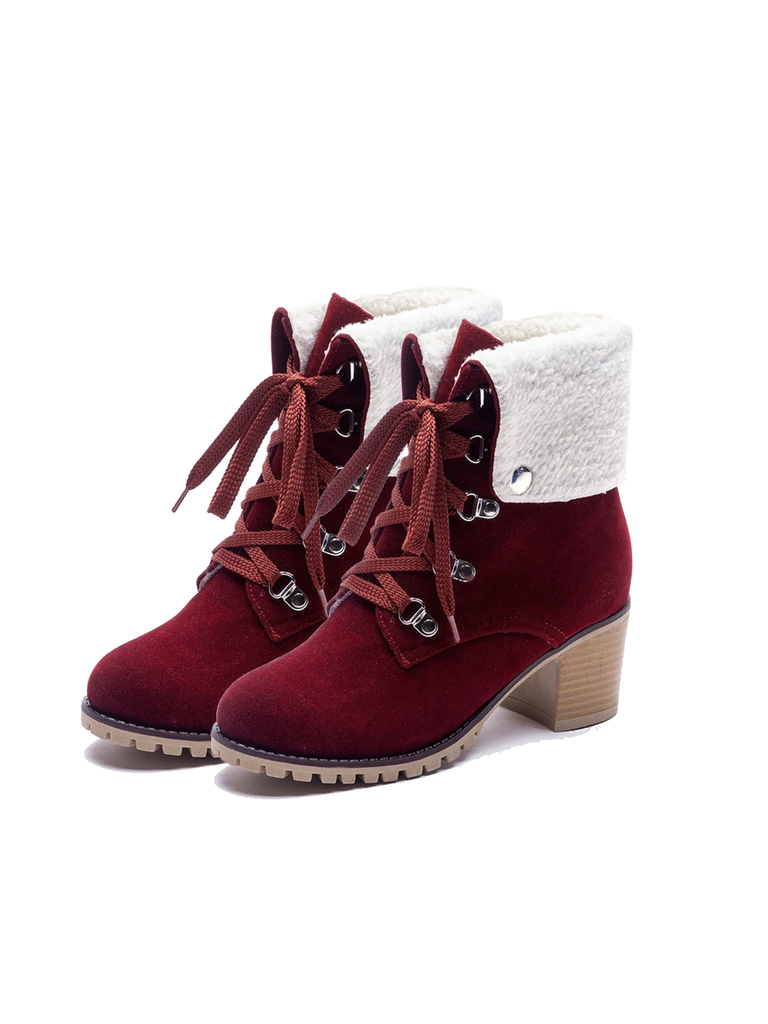 Retro Solid Lace-up Martin Boots