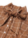 2PCS Brown Bolero Jacket & Plaid Pencil Dress