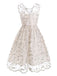 Pink 1950s Floral Embroidery Lace Dress