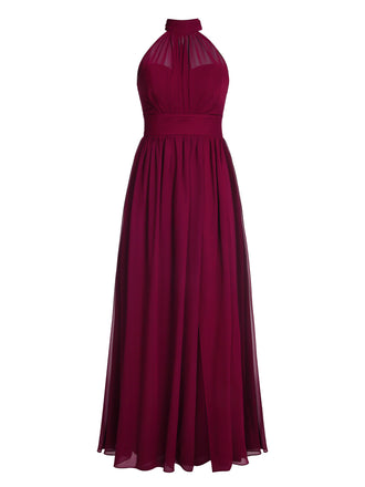 1950s Chiffon Sleeveless Solid Vintage Dress