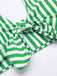 [Pre-Sale] Green 1950s Retro Halter Stripes Bikini Set