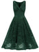 1950s Floral Lace Solid Swing Dress