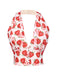 Red 1950s Halter Strawberry Button Tops