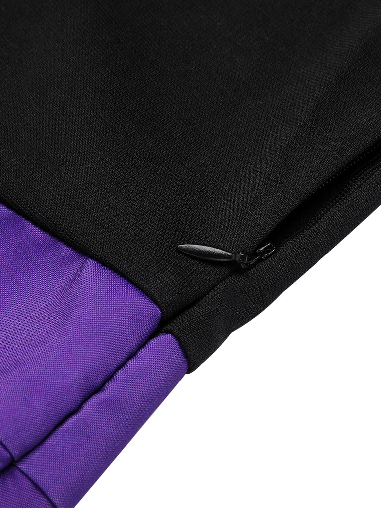 Purple 1950s Halloween Button Dress
