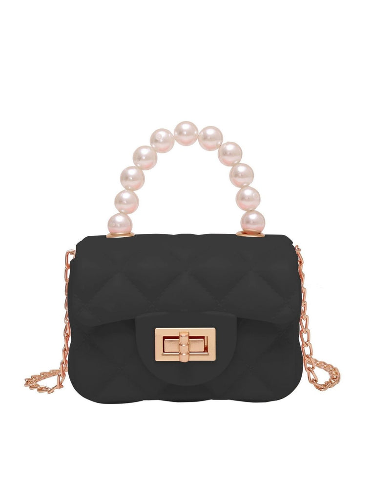 Find the Latest Retro Pearl Argyle Chain Strap Mini Handbag Retro