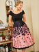 Black 1950s Butterfly Swing Dress