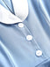 Blue 1950s Pocket Button Solid  Dress