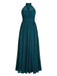 1950s Chiffon Sleeveless Solid Vintage Dress