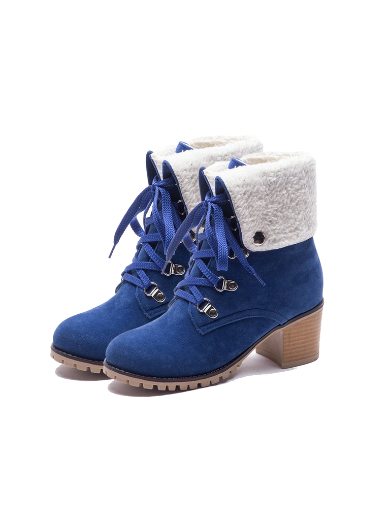 Retro Solid Lace-up Martin Boots