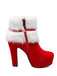 Retro Christmas Short Plush High Heel Shoes