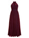 1950s Chiffon Sleeveless Solid Vintage Dress