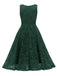 1950s Floral Lace Solid Swing Dress