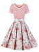 1950s Floral Patchwork Swing Dress