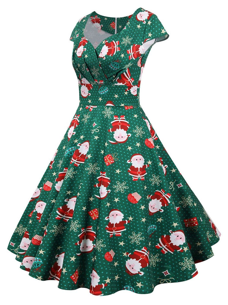 Green 1950s Christmas Polka Dot Dress – Stage - Chic Dresses and Accessories