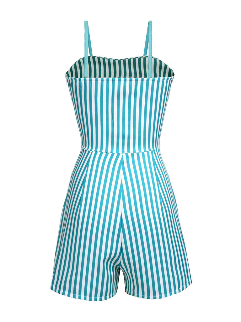 Turquoise 1950s Stripes Romper & Skirt | Retro Stage