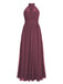 1950s Chiffon Sleeveless Solid Vintage Dress