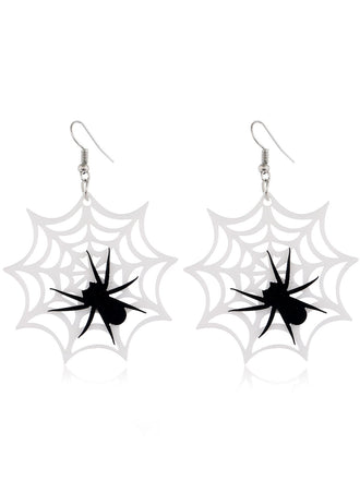 Retro Halloween Cobweb Drop Necklace