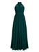 1950s Chiffon Sleeveless Solid Vintage Dress