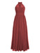 1950s Chiffon Sleeveless Solid Vintage Dress