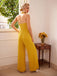 Yellow 1950s Halter Lace-Up Jumpsuit