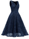 1950s Floral Lace Solid Swing Dress