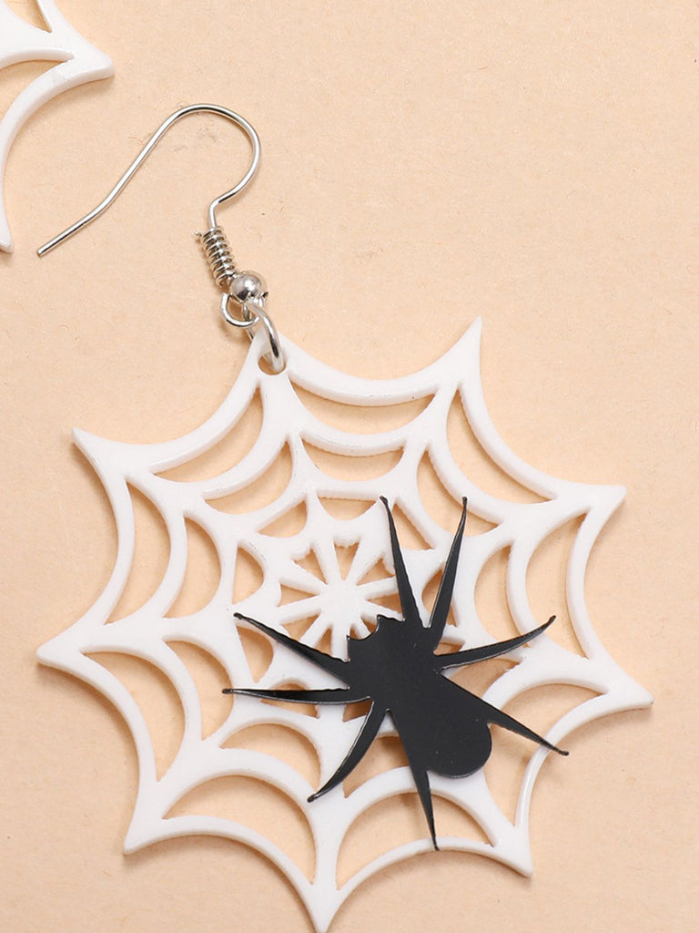 Retro Halloween Cobweb Drop Necklace