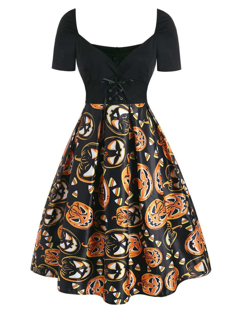 Black 1950s Pumpkin Costume Dress